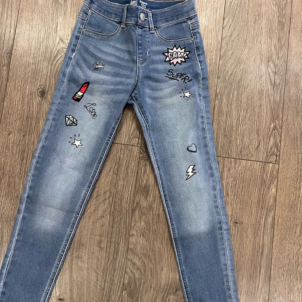 Wonder Nation Kids' Blue Jeans with Fun Patches